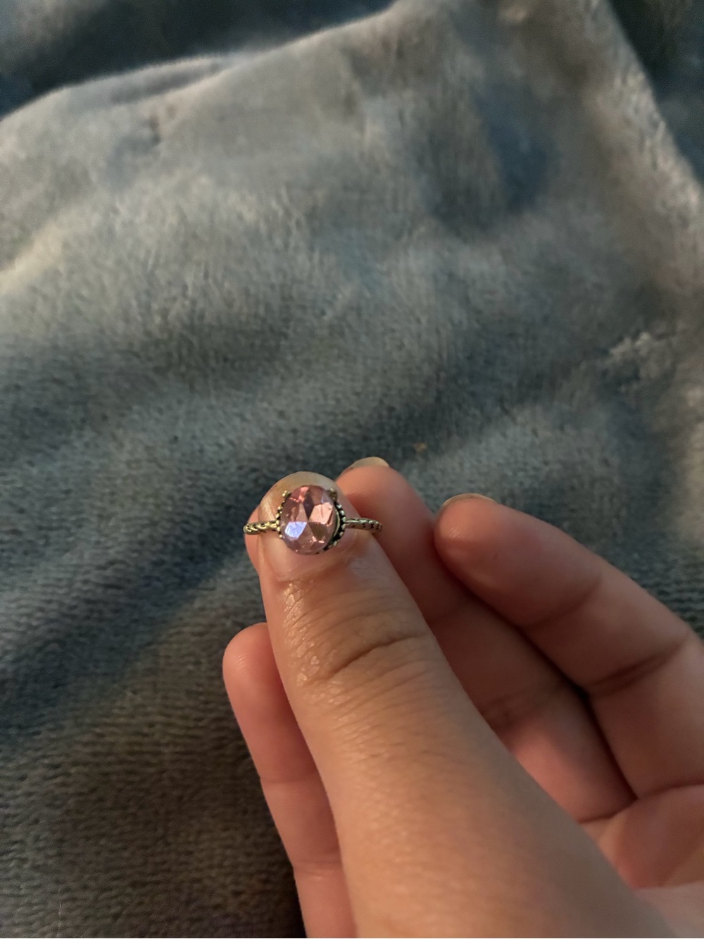 Antique Vintage-Style Pink Fashion Ring